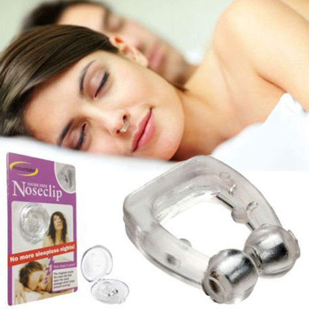 Silicone Magnetic Anti-Snore Nose Clip with Case for Sleep