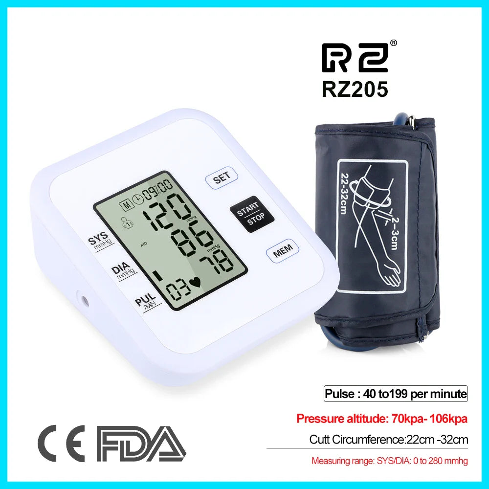Arm Blood Pressure Monitor with Pulse and Heart Rate Measurement