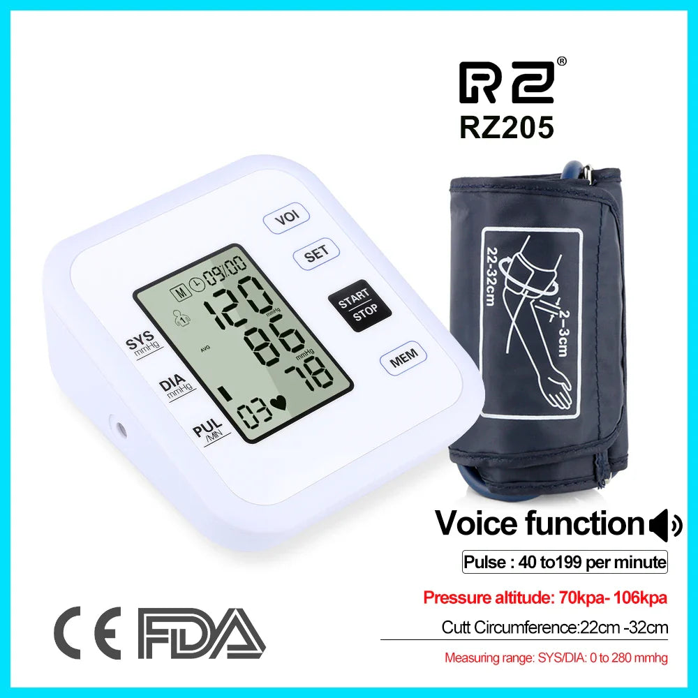 Arm Blood Pressure Monitor with Pulse and Heart Rate Measurement