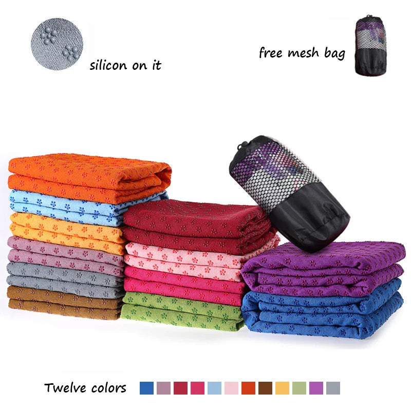 Non-Slip Hot Yoga Towel and Pilates Mat for Fitness