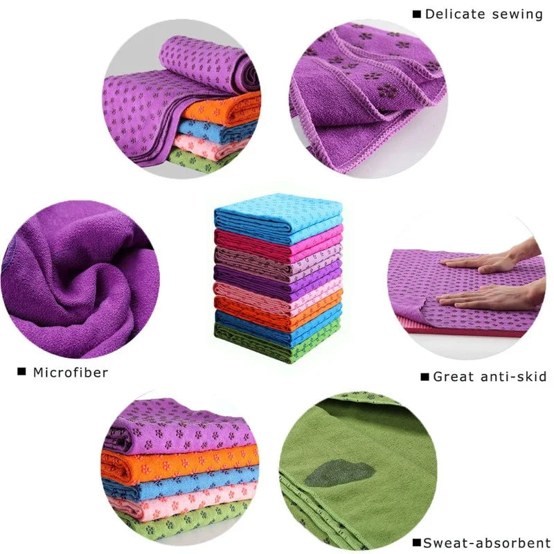 Non-Slip Hot Yoga Towel and Pilates Mat for Fitness