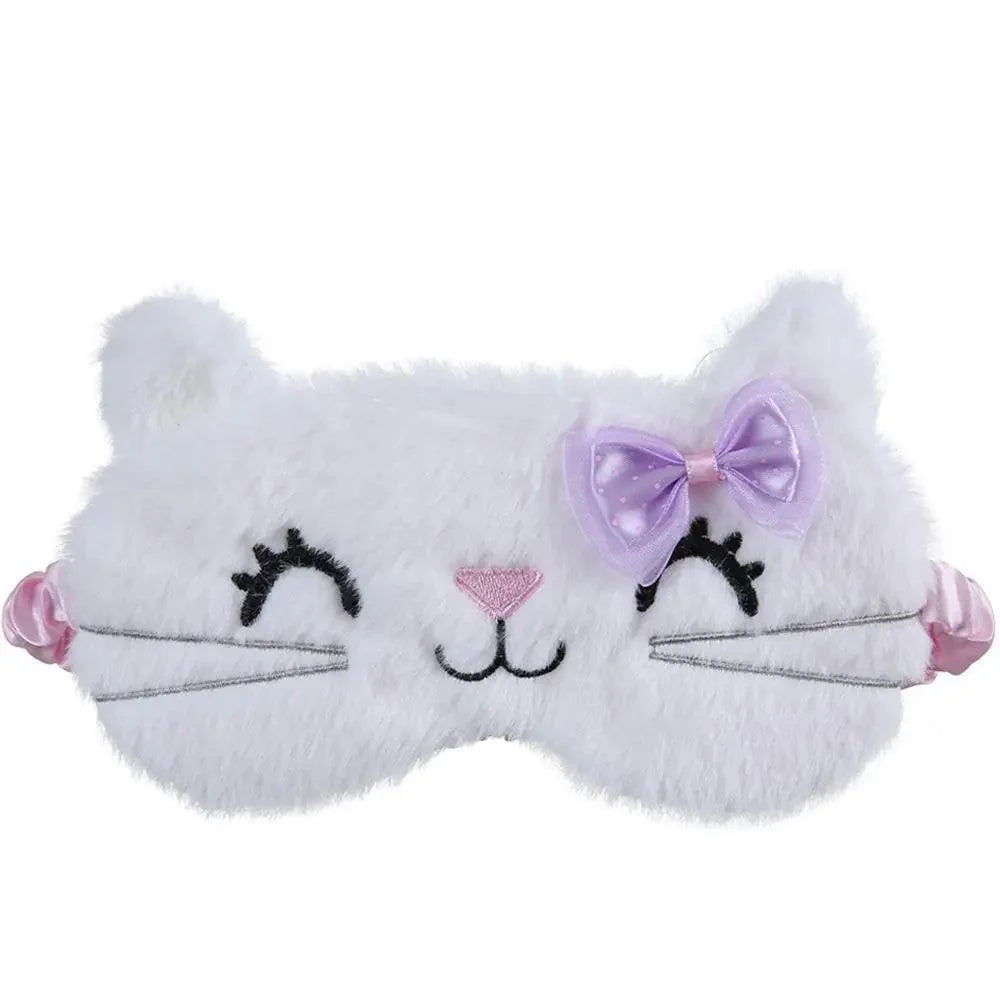 Cute Soft Cat Eye Mask for Comfortable Travel and Sleep