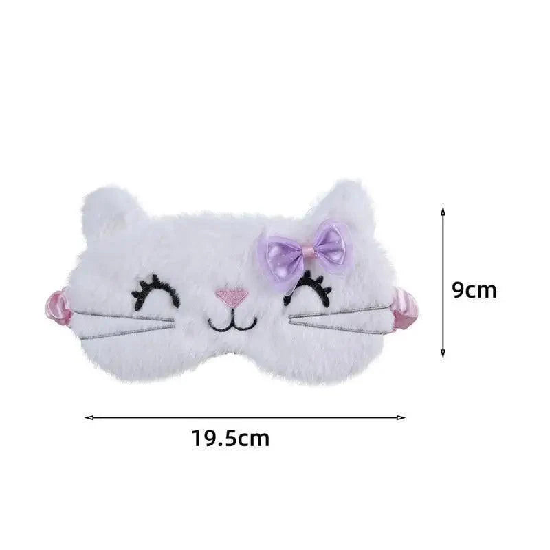Cute Soft Cat Eye Mask for Comfortable Travel and Sleep