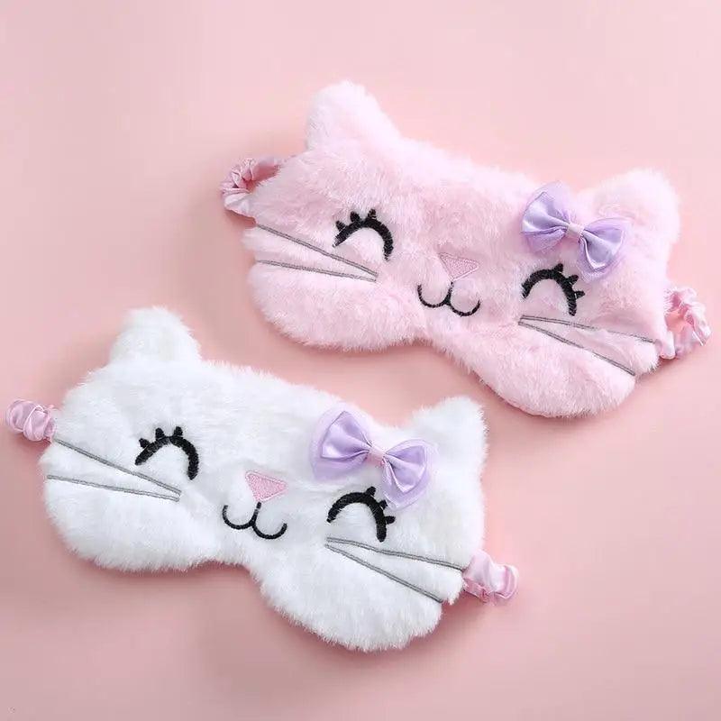Cute Soft Cat Eye Mask for Comfortable Travel and Sleep
