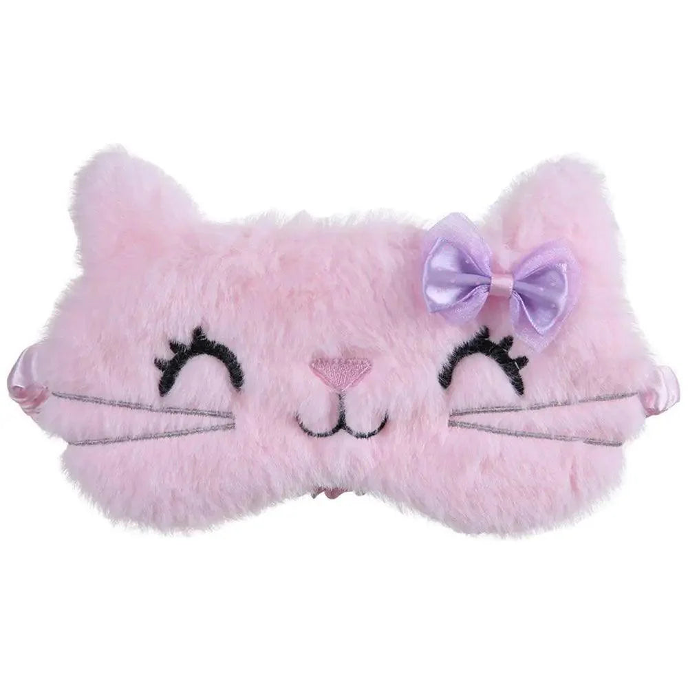 Cute Soft Cat Eye Mask for Comfortable Travel and Sleep