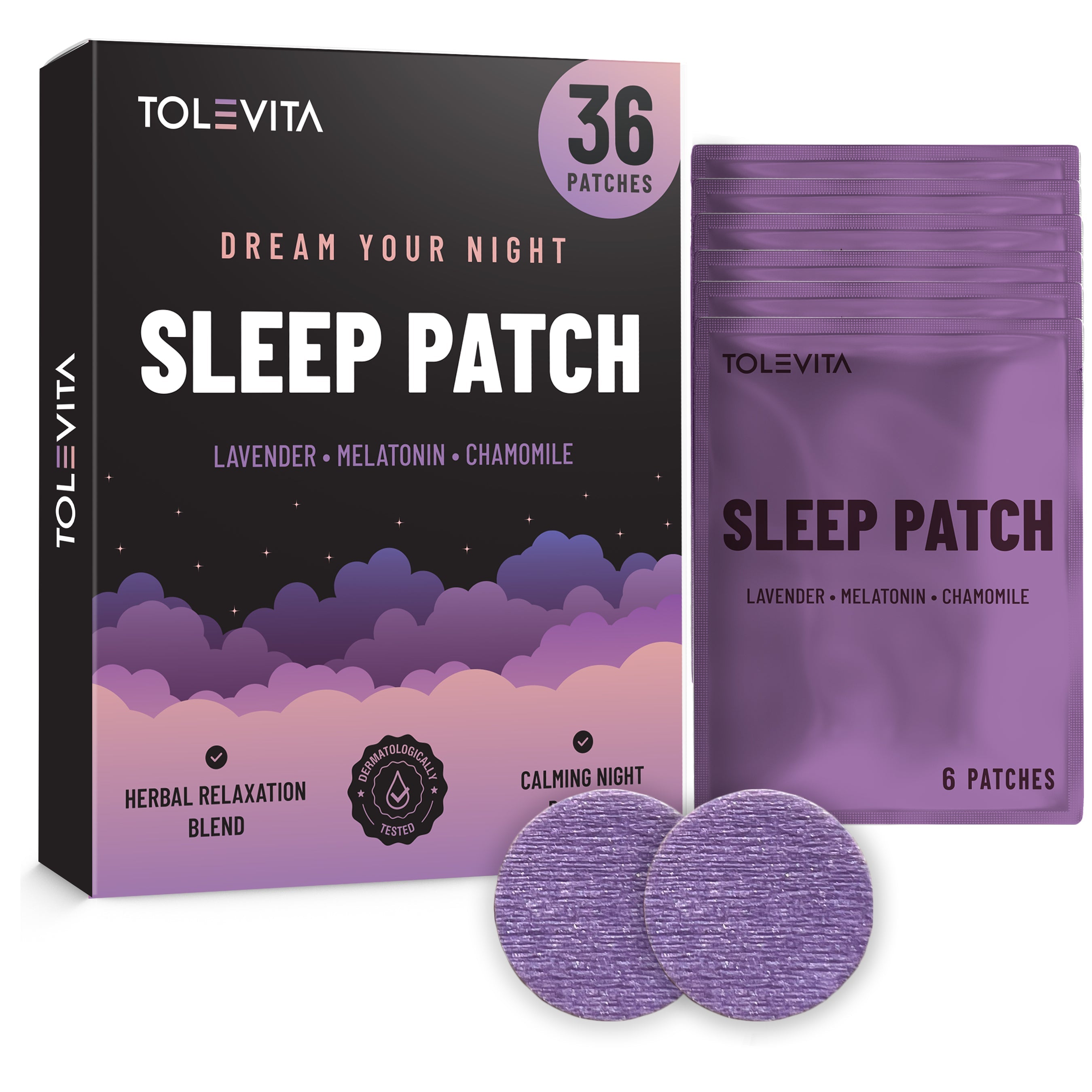 Natural Sleep Aid Patches with Melatonin and Herbal Extracts, 36